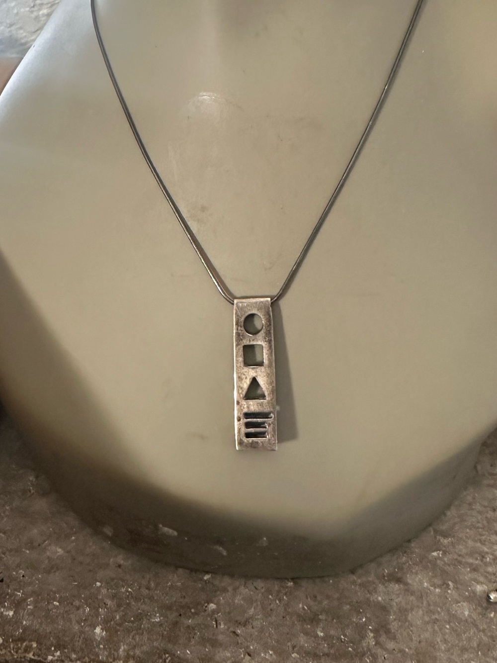 Sterling Silver Geometric Pendant Necklace 925 Italy necklace Unisex